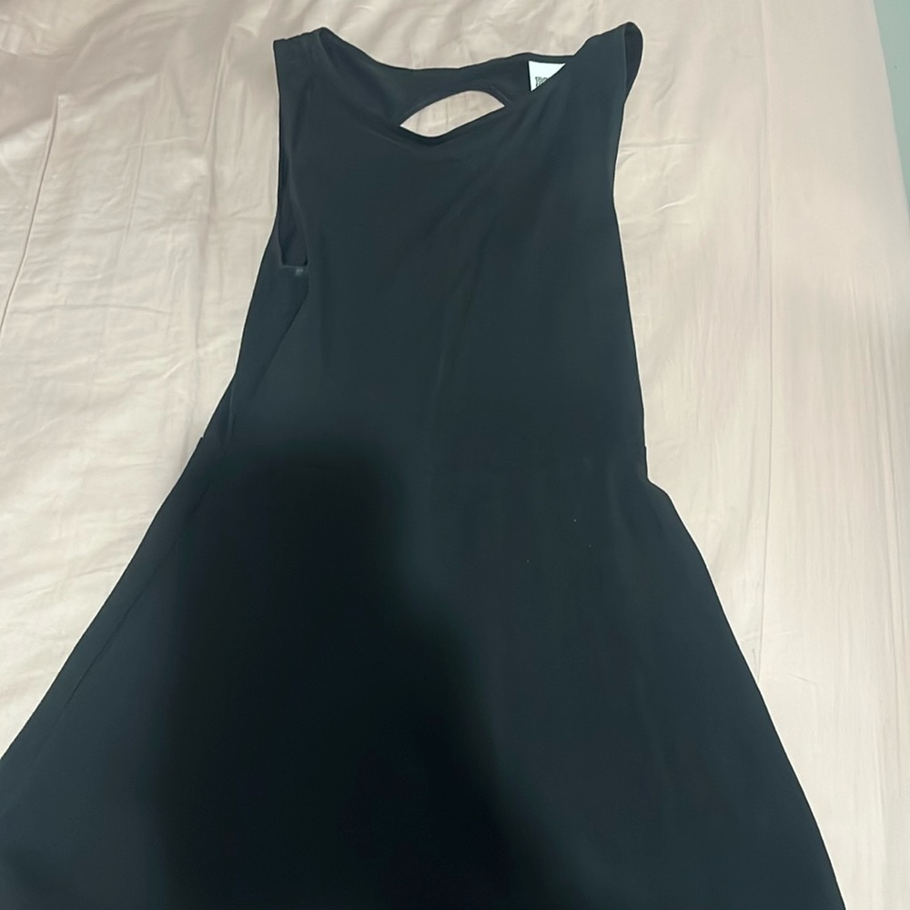 Black Open Circle Back Mini Dress